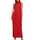 Sleeveless Tie Halter Neck Ruffle Satin Gown - Image 5