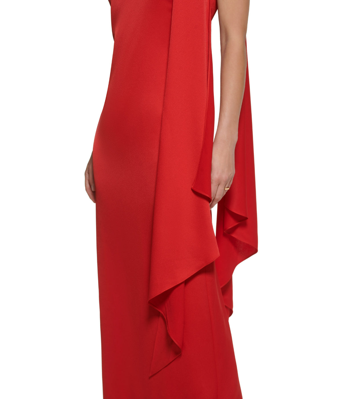Sleeveless Tie Halter Neck Ruffle Satin Gown - Image 4