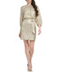 Longsleeve Pleated Neck Blouson Dress Champagne - Image 5