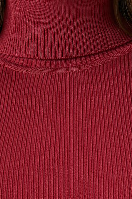 Ribbed Turtleneck Sweater-Knit Top - Image 82