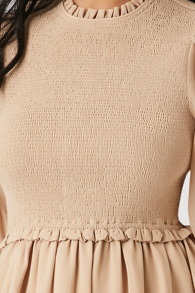 Smocked Chiffon Peasant-Sleeve Dress - Image 10