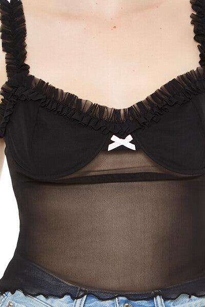 Mesh Ruffle Bustier Cami - Image 5