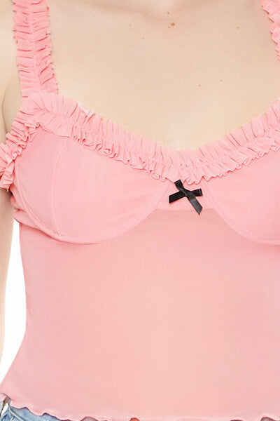 Mesh Ruffle Bustier Cami - Image 10