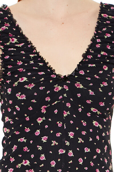 Floral Lettuce-Edge Mini Dress - Image 10