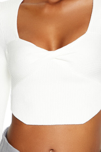 Twisted Sweater-Knit Crop Top - Image 3