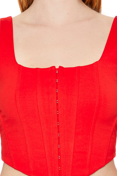 Hook-and-Eye Corset Crop Top - Image 8